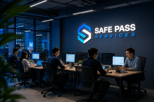 Safe Pass Services team working in the office